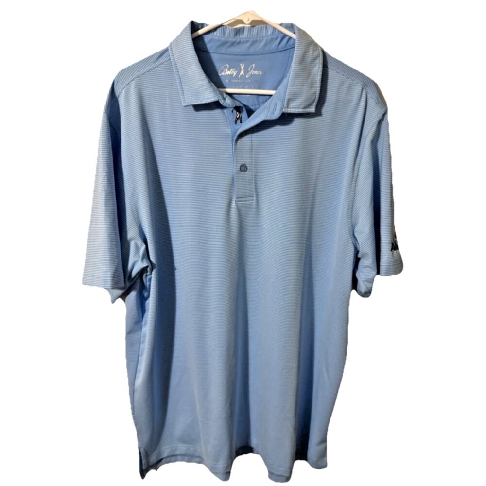 Bobby Jones Light Blue Stripe US AM Tour Polo Shirt Size XL